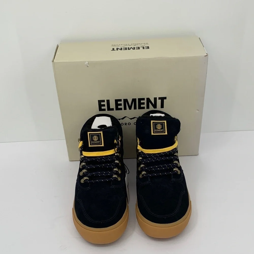 Element Topaz C3 lace-up suede boots shoe Sherpa lining navy blue men new 8.5